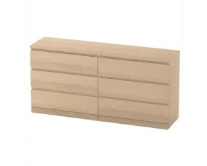 Комод Варма 6 Д дуб белёный шпон (аналог IKEA)