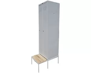 Шкаф металлический для одежды LS-21-80/ML-21-80 с выдвижной скамейкой ЛДСП/Сосна