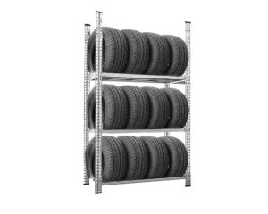 Стеллаж для хранения шин серии "Цинк-Т", 2500×1000×400 (В×Д×Г), 2 полки для хранения шин / 1 обычная полка