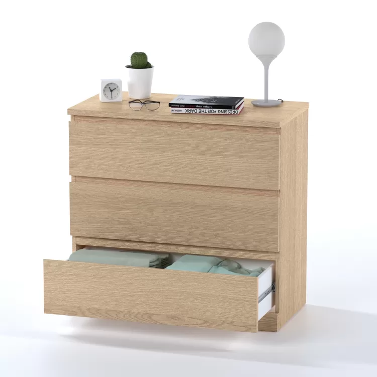 Комод Варма 3 дуб белёный шпон (аналог IKEA)