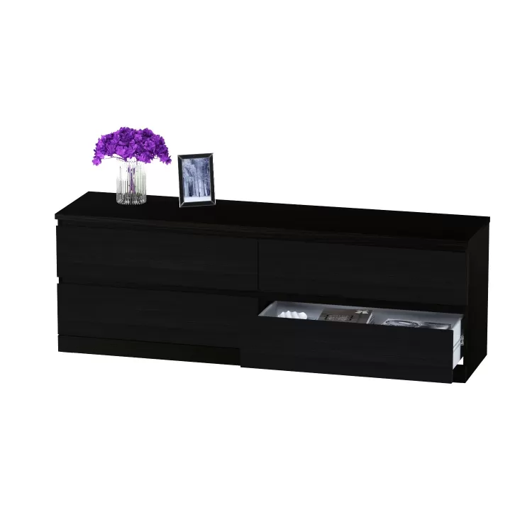 Комод Варма 4 Д чёрный ясень шпон (аналог IKEA)