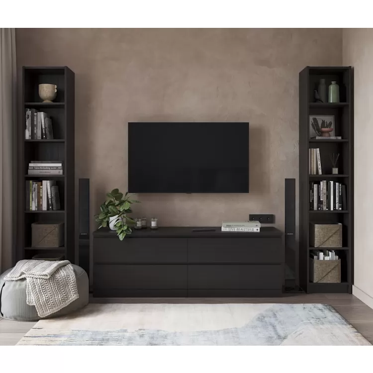 Комод Варма 4 Д чёрный ясень шпон (аналог IKEA)