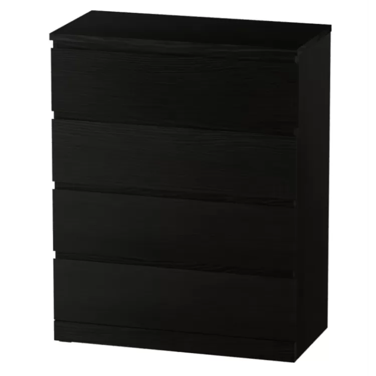 Комод Варма 4 чёрный ясень шпон (аналог IKEA)