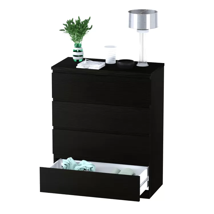 Комод Варма 4 чёрный ясень шпон (аналог IKEA)