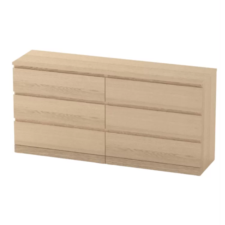Комод Варма 6 Д дуб белёный шпон (аналог IKEA)
