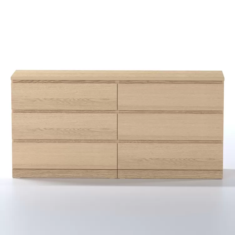 Комод Варма 6 Д дуб белёный шпон (аналог IKEA)