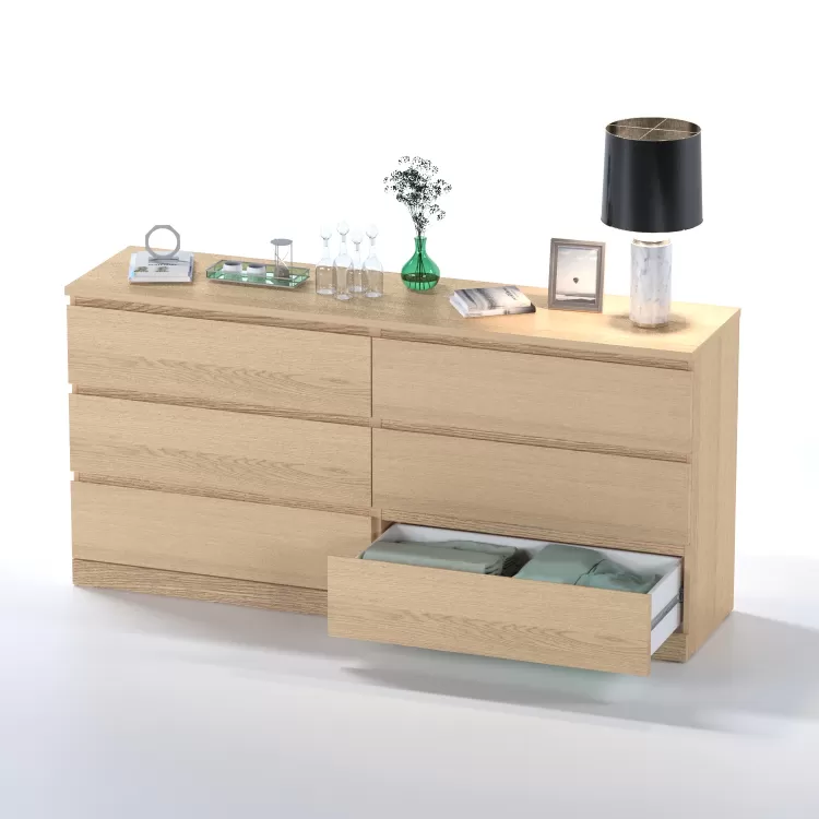 Комод Варма 6 Д дуб белёный шпон (аналог IKEA)