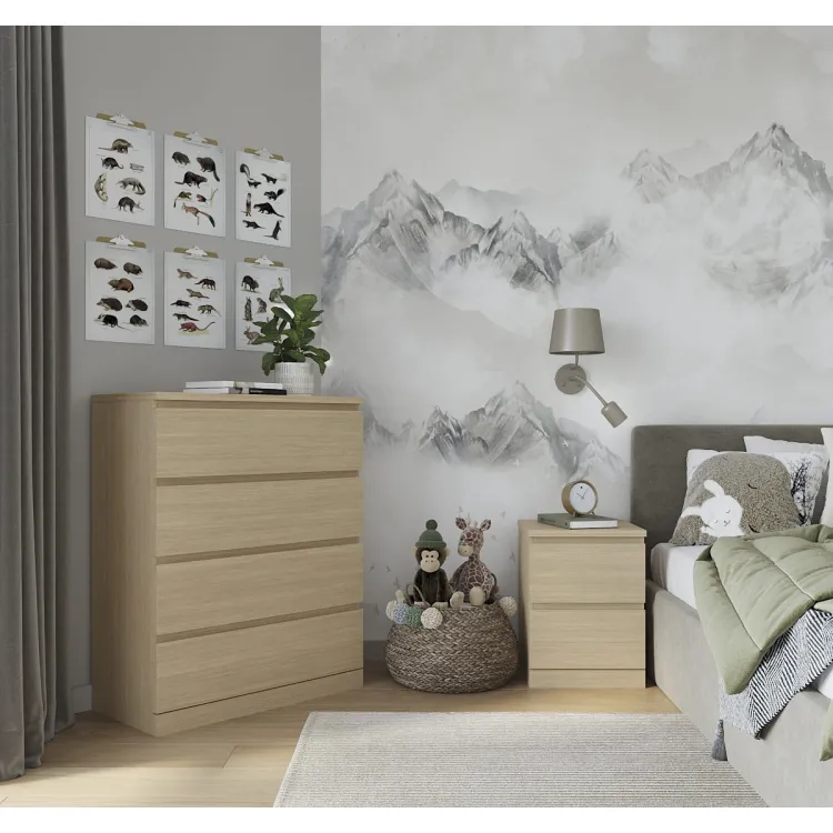 Комод Варма 2 дуб белёный шпон (аналог IKEA)