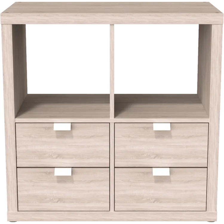 Стеллаж Фора 4 дуб беленый (аналог IKEA KALLAX)