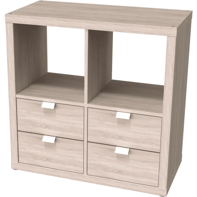 Стеллаж Фора 4 дуб беленый (аналог IKEA KALLAX)