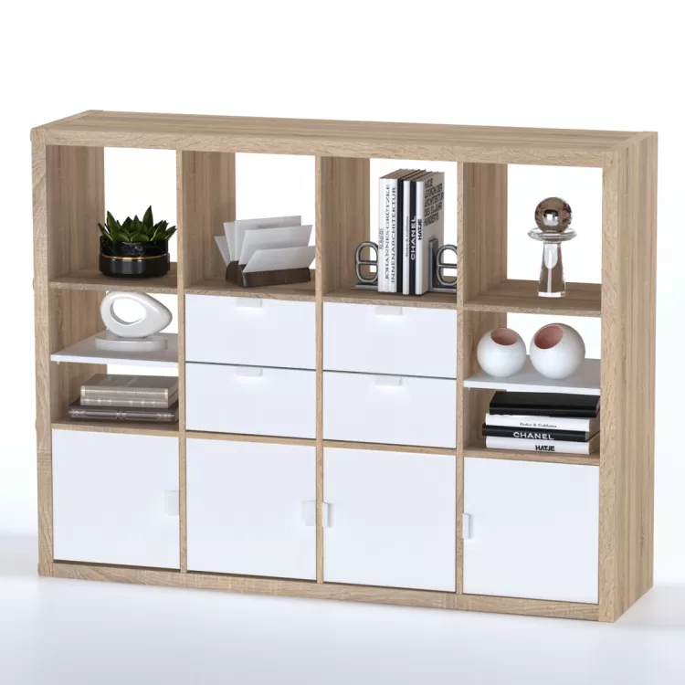 Стеллаж Фора 12 дуб беленый (аналог IKEA KALLAX)