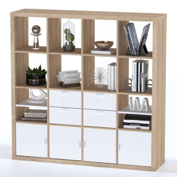 Стеллаж Фора 16 дуб беленый (аналог IKEA KALLAX)
