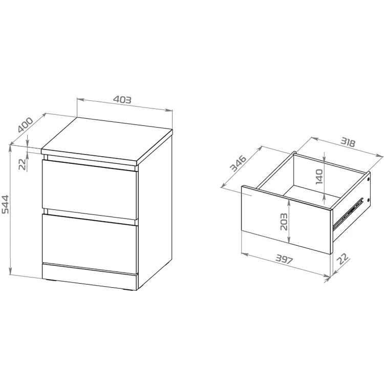 Комод Варма 2 белый пигмент (аналог IKEA)