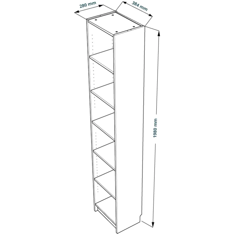 Стеллаж Варма 40 белый (аналог IKEA BILLY)