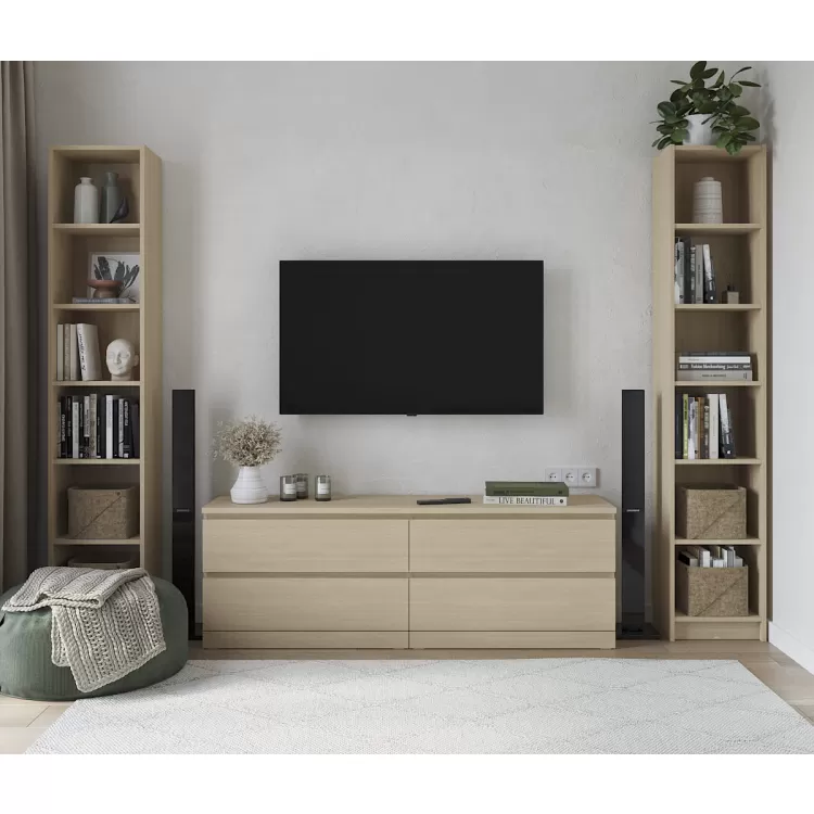Стеллаж Варма 40 дуб беленый шпон (аналог IKEA BILLY)