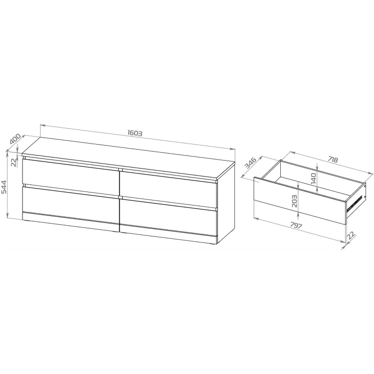 Комод Варма 4 Д белый пигмент (аналог IKEA)
