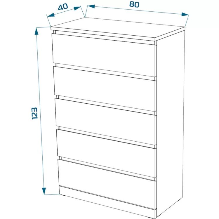 Комод Варма 5 белый пигмент (аналог IKEA)