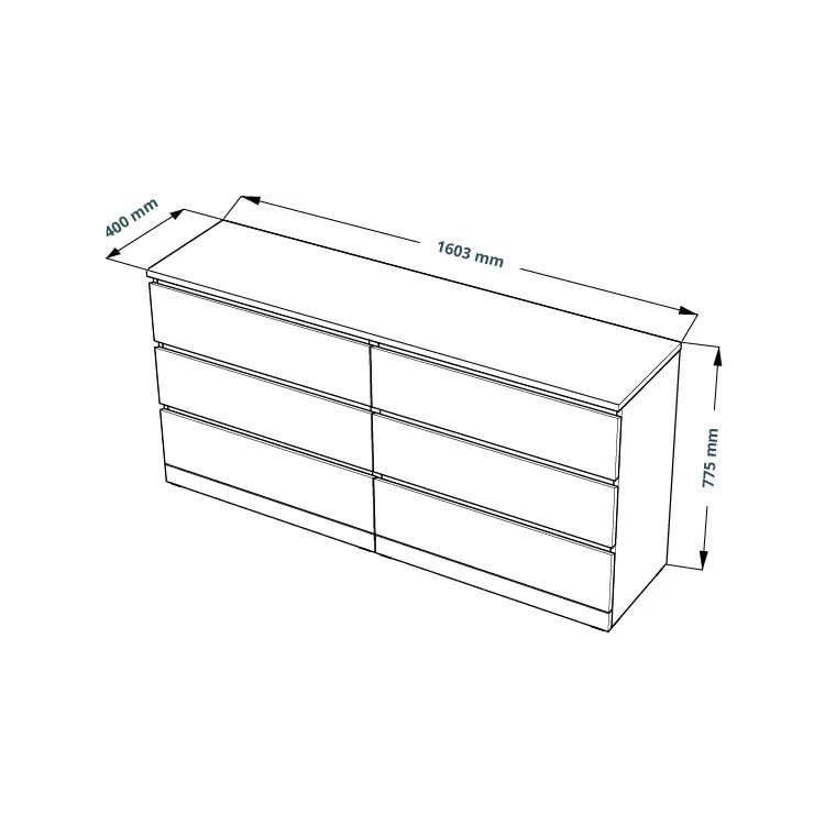 Комод Варма 6 Д белый пигмент (аналог IKEA)