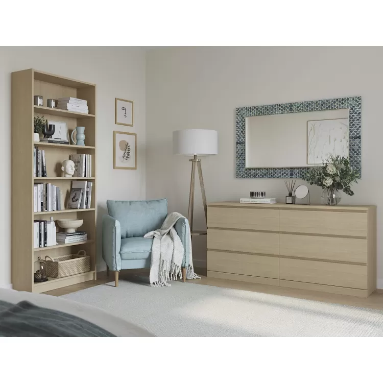Стеллаж Варма 80 дуб беленый шпон (аналог IKEA BILLY)