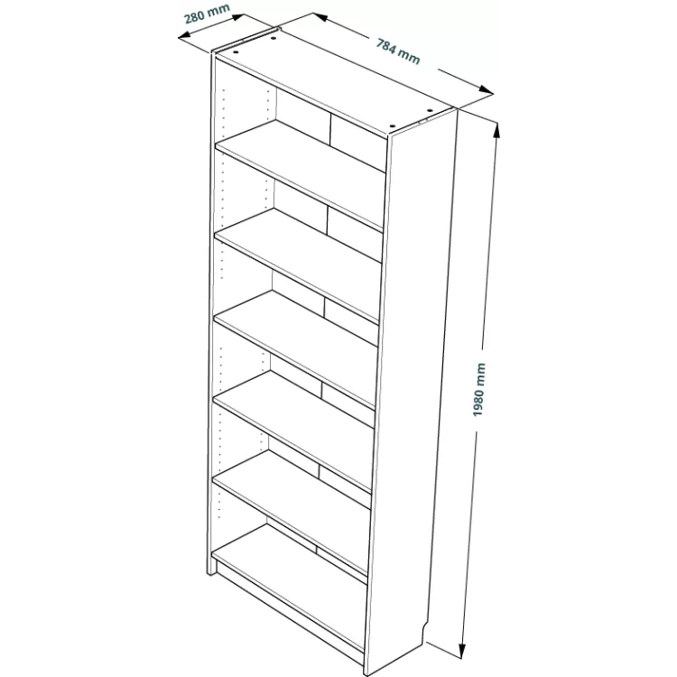 Стеллаж Варма 80 дуб беленый шпон (аналог IKEA BILLY)