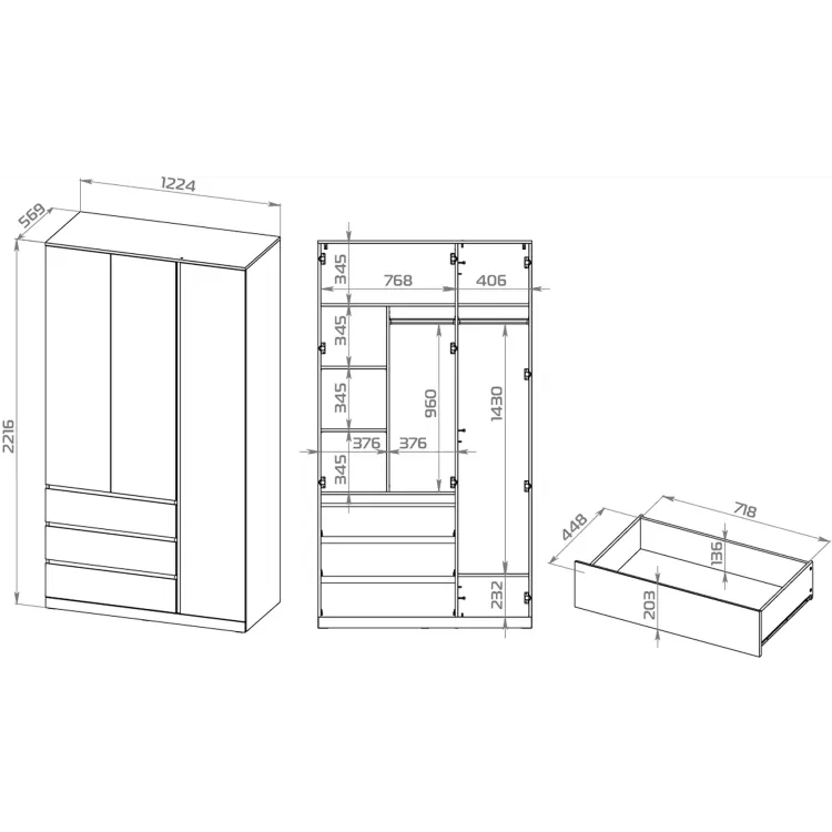 Шкаф распашной Варма Стор 123