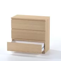 Комод Варма 3 дуб белёный шпон (аналог IKEA)