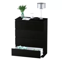 Комод Варма 4 чёрный ясень шпон (аналог IKEA)