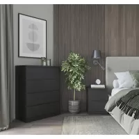 Комод Варма 4 чёрный ясень шпон (аналог IKEA)