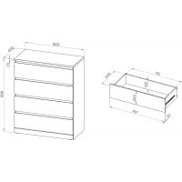 Комод Варма 4 чёрный ясень шпон (аналог IKEA)