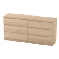 Комод Варма 6 Д дуб белёный шпон (аналог IKEA)