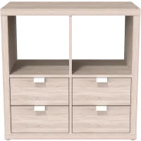 Стеллаж Фора 4 дуб беленый (аналог IKEA KALLAX)