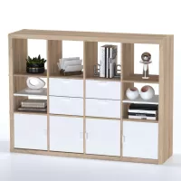 Стеллаж Фора 12 дуб беленый (аналог IKEA KALLAX)