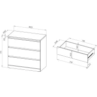 Комод Варма 3 серый пигмент (аналог IKEA)