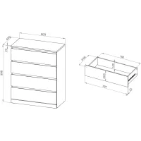 Комод Варма 4 серый пигмент (аналог IKEA)