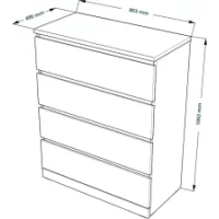 Комод Варма 4 дуб белёный шпон (аналог IKEA)