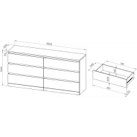 Комод Варма 6 Д серый пигмент (аналог IKEA)