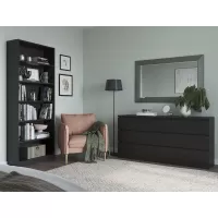 Стеллаж Варма 80 черный ясень шпон (аналог IKEA BILLY)